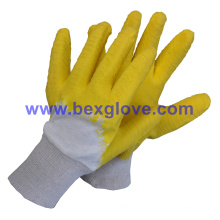 Cotton Interlock Liner, Latex Coating, Ripple Styled Crinkle Finish Glove